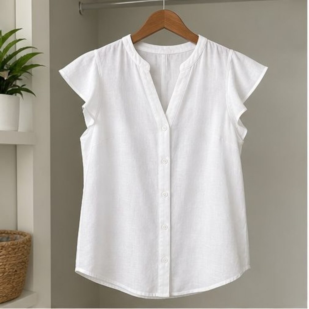 White Tie Neck Blouse
